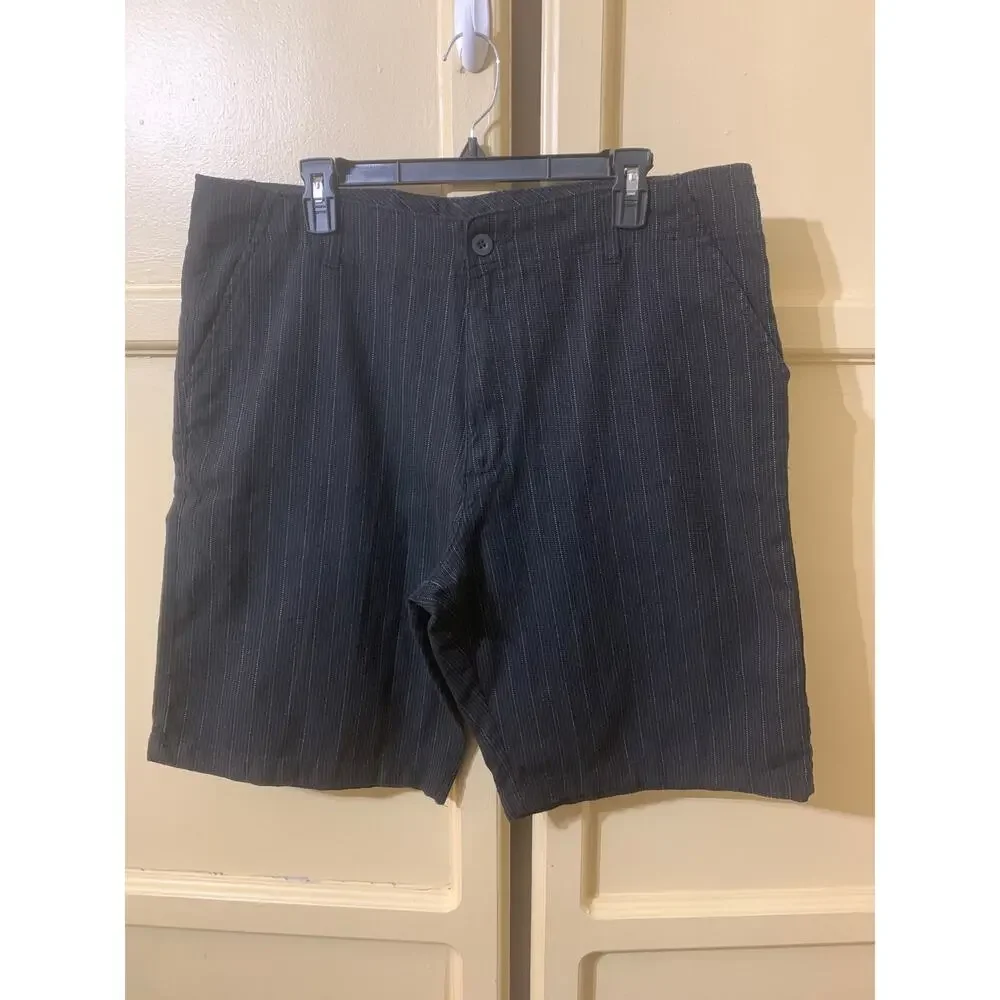 Burnside Mens Shorts Black Stripe Design Size 36